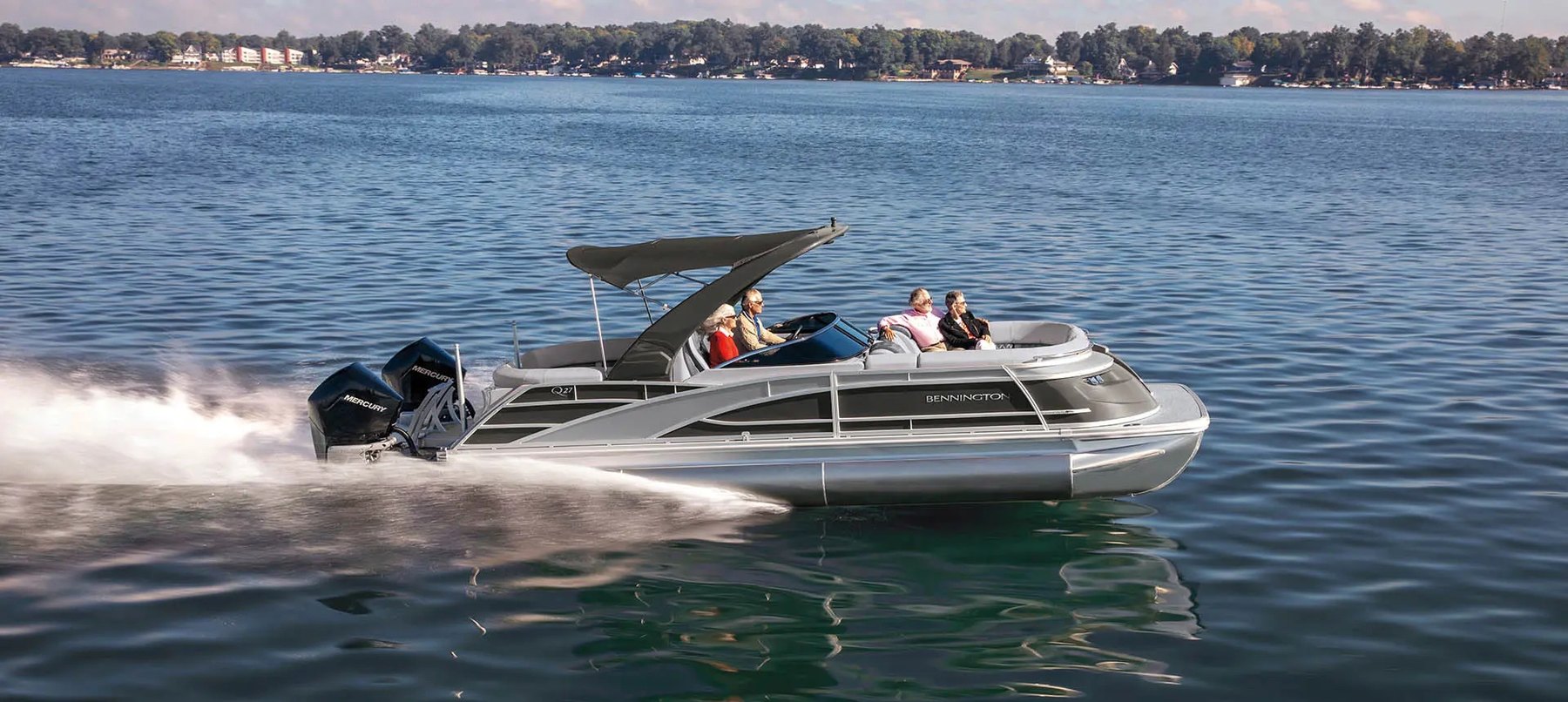 Bennington Q Series luxury pontoon on the water