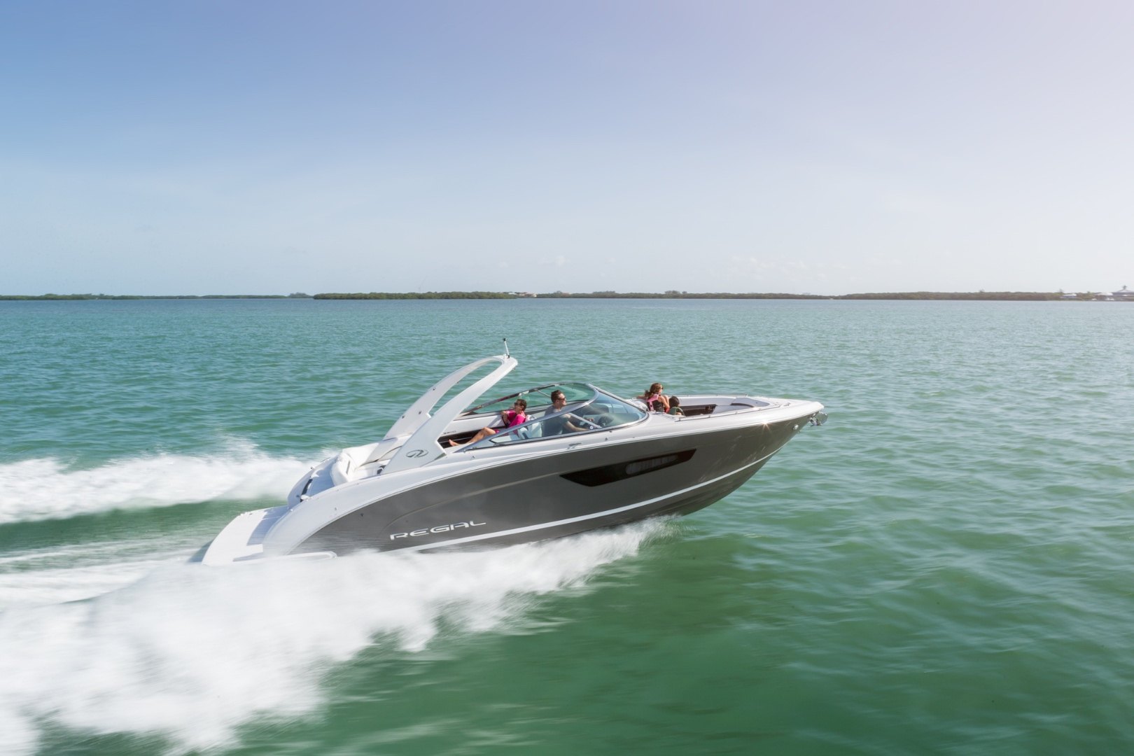 Regal 3300 luxury sport boat on the water