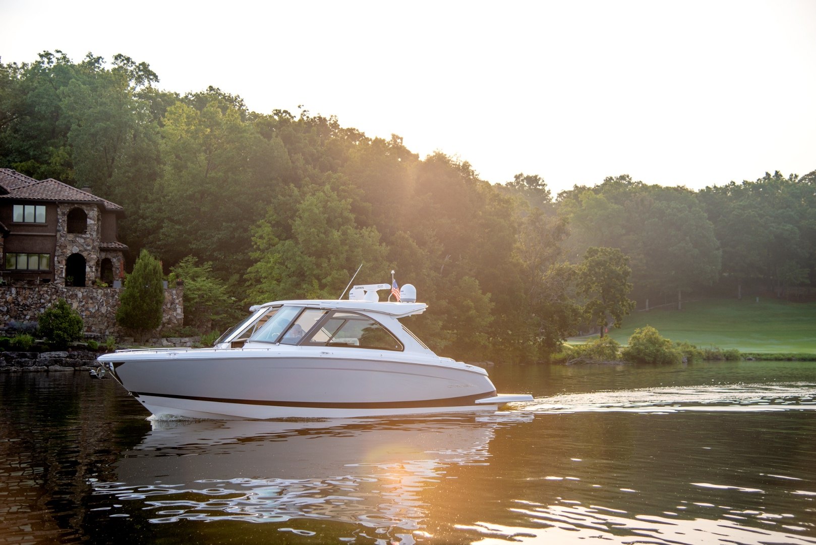 Regal LS36 bowrider on the water