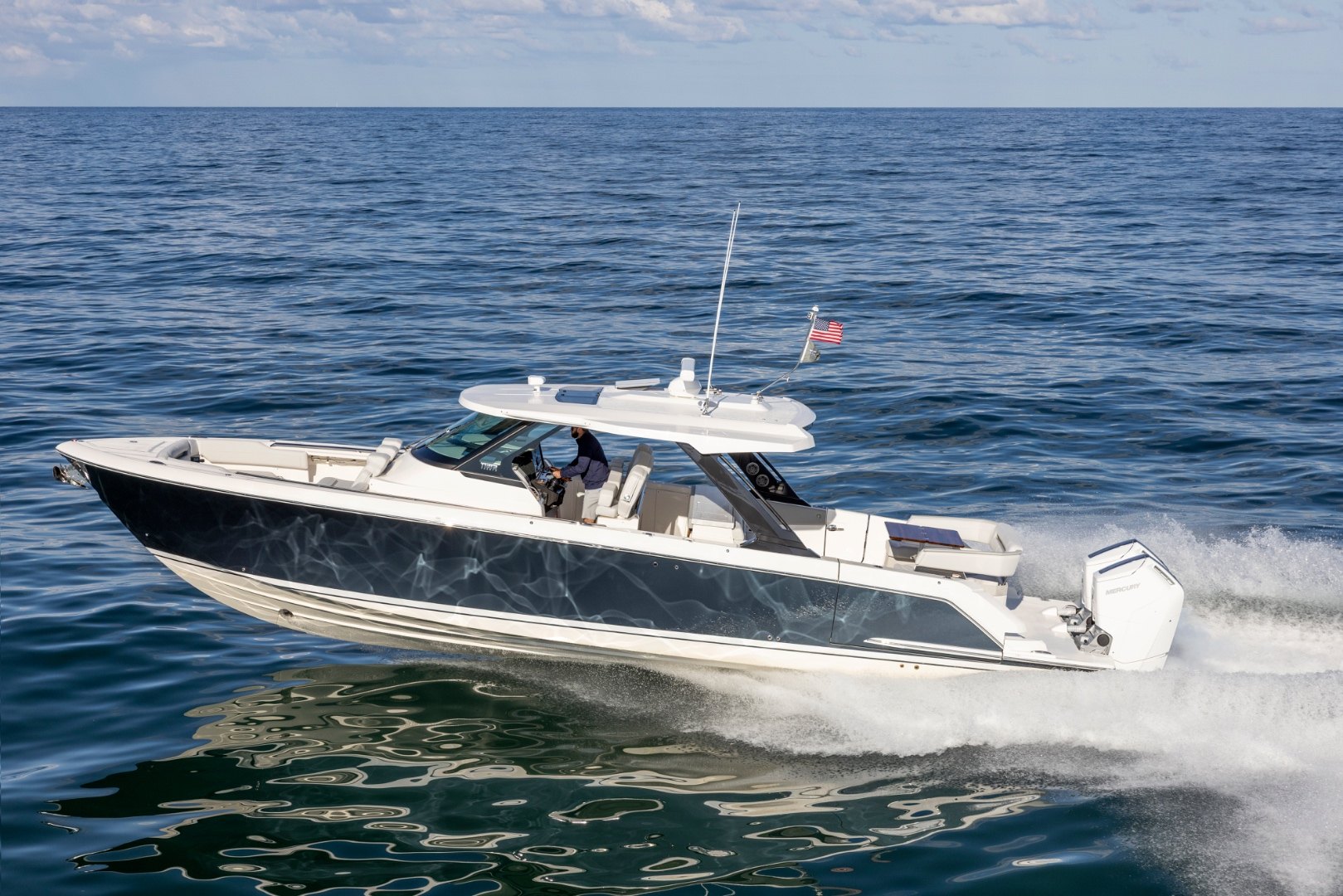 Tiara Yachts 43 LS luxury cruiser on the water